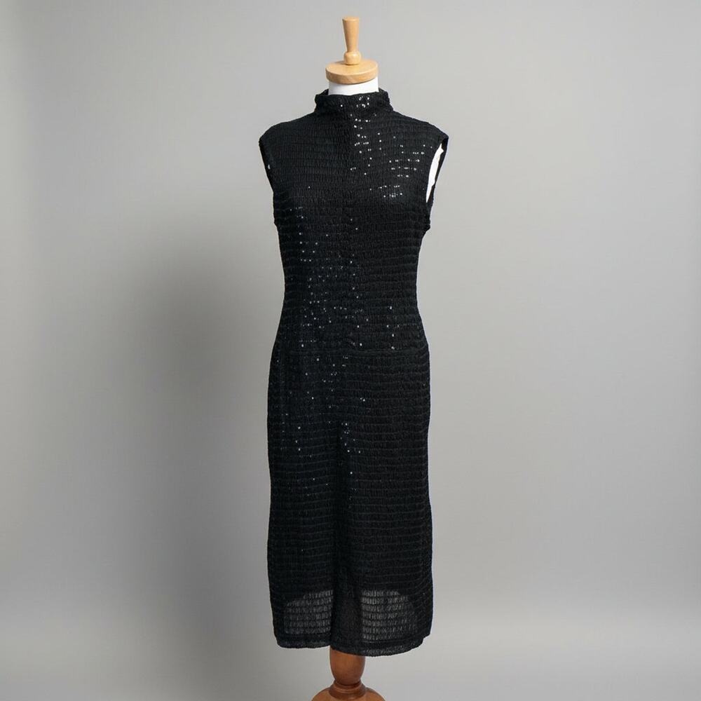 Narciso Rodriguez black beaded dress, size M